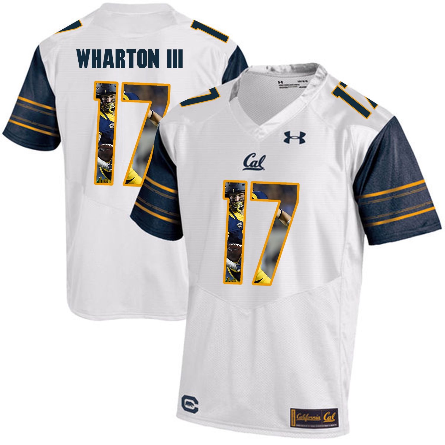 Men California Golden Bears #17 Vic Wharton III White Customized NCAA Jerseys